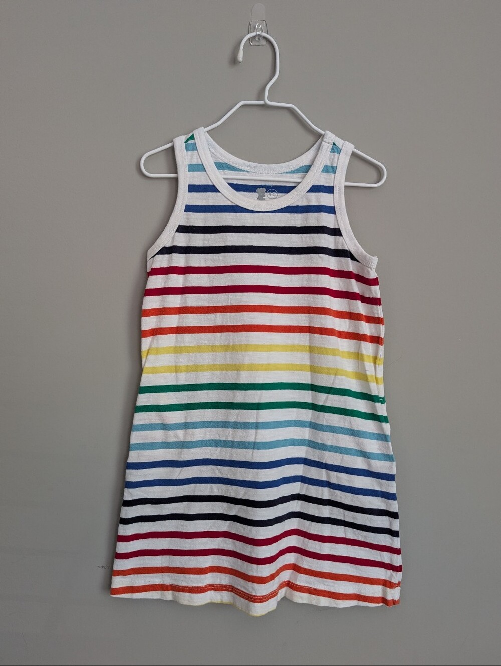 Primary Girls Rainbow Stripe Sleeveless Dress Size 4-5